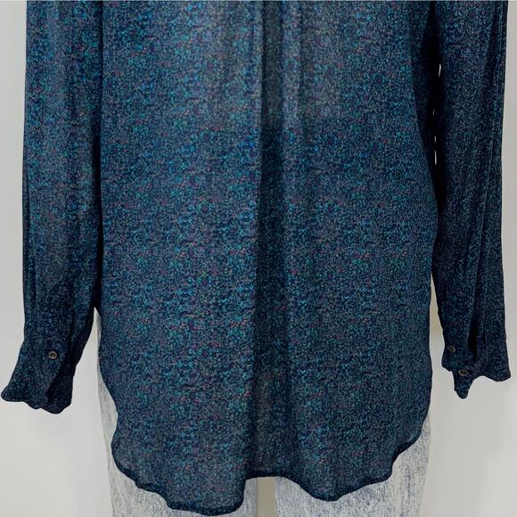 Isabel Marant Etoile Button Down Sheer Top Blouse Long Sleeve Blue 34 Oversized - Picture 8 of 13